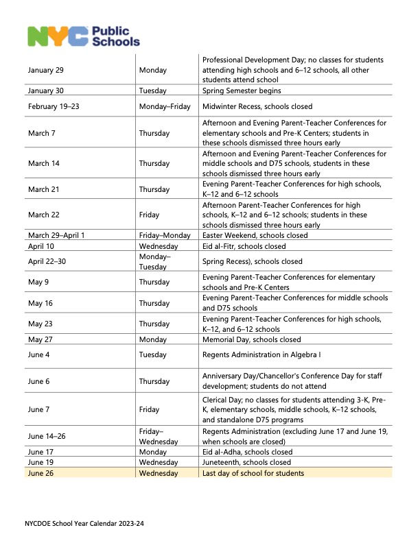 DOE Calendar P S 183
